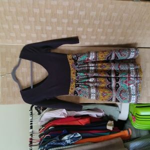Lovely unique find! Knit empire waste dress. Fits women's M-L